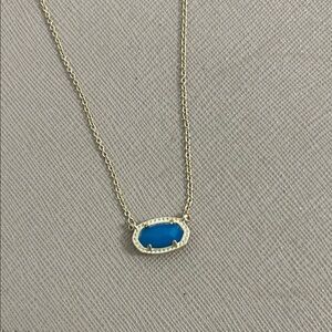 Kendra Scott Mini Elisa Necklace - Blue/Gold